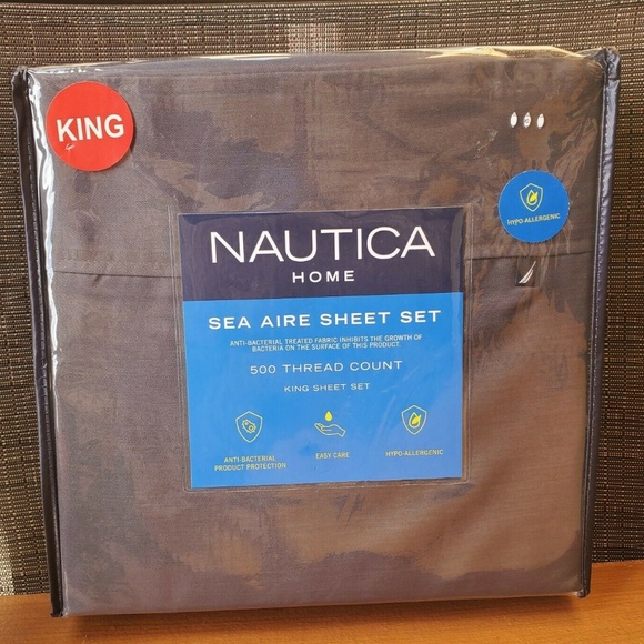 NWT nautical sea air 500 thread count king sheet set - Picture 1 of 4